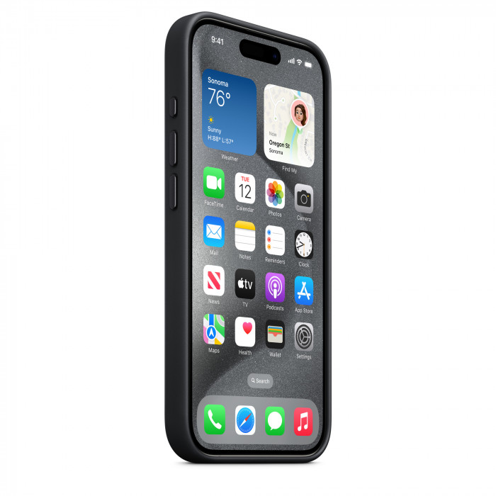 Чехол FineWoven Case MagSafe для iPhone 15 Pro Black