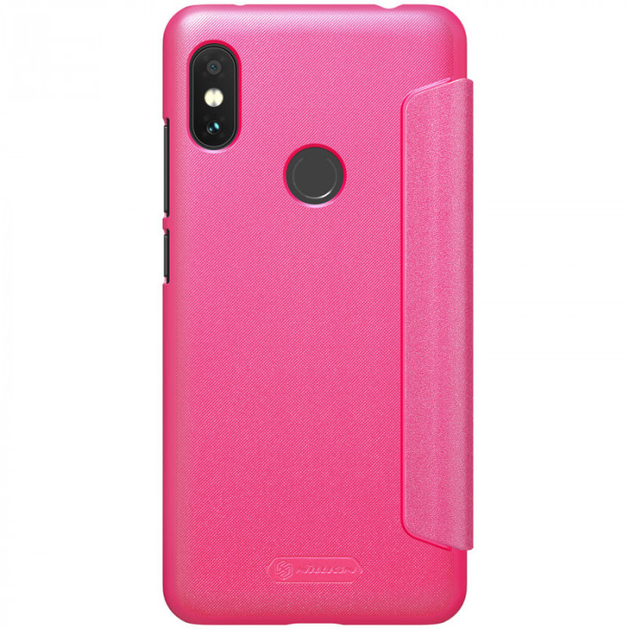 Кожаный чехол книжка Open Color для Xiaomi Redmi Note 6 Pro Розовый