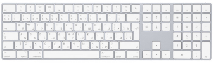 Клавиатура Apple Magic Keyboard with Numeric Keypad Bluetooth Белый (MQ052RS/A)