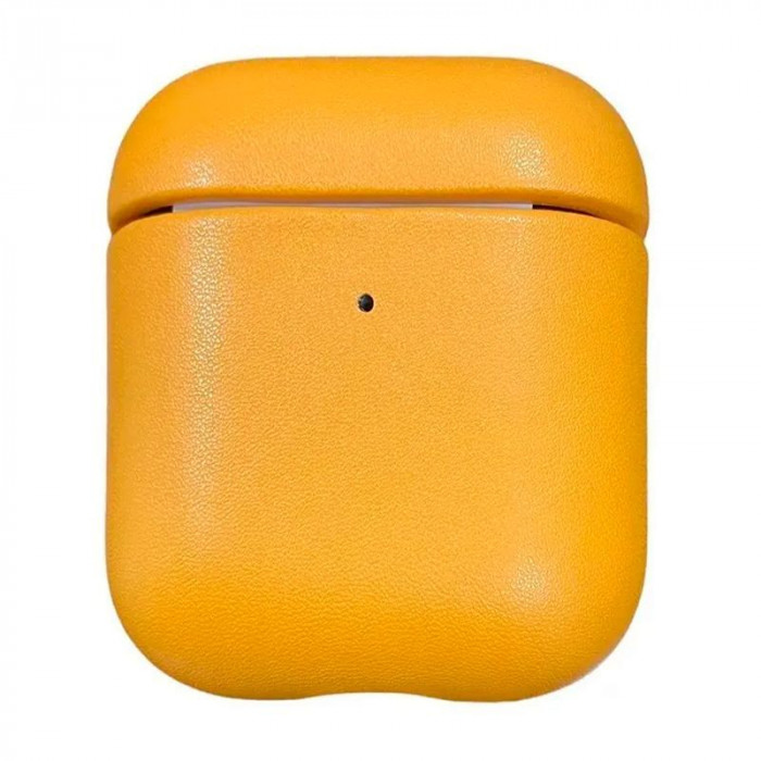 Чехол кожаный K-DOO LuxCraft для AirPods 1/2 Желтый