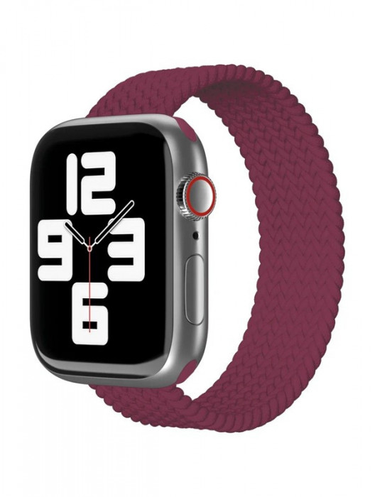 Ремешок нейлоновый плетёный "vlp" для Apple Watch 42/44/45 L/XL марсала