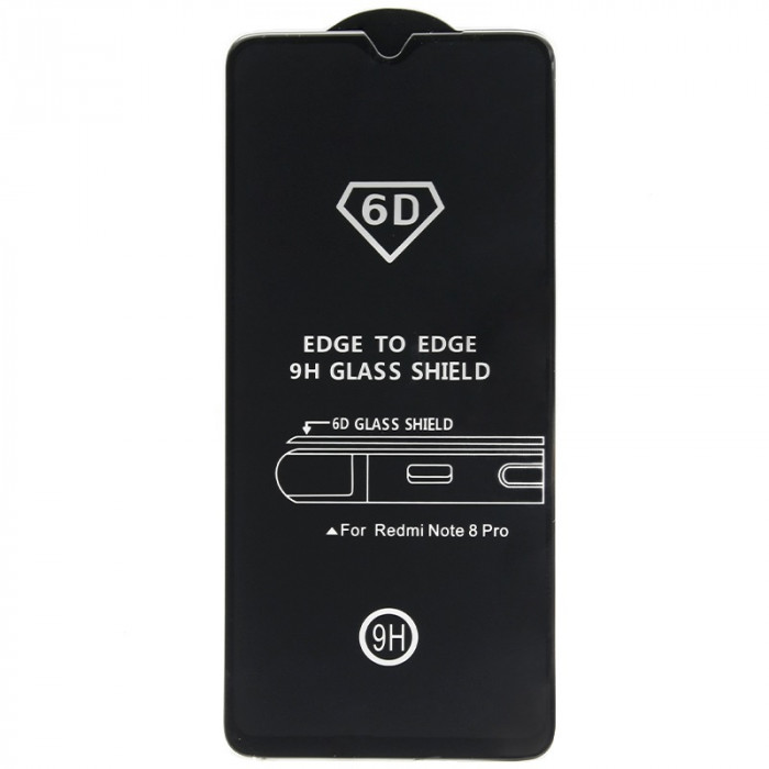 Защитное стекло 6D Capaalii Black Note 8 Pro