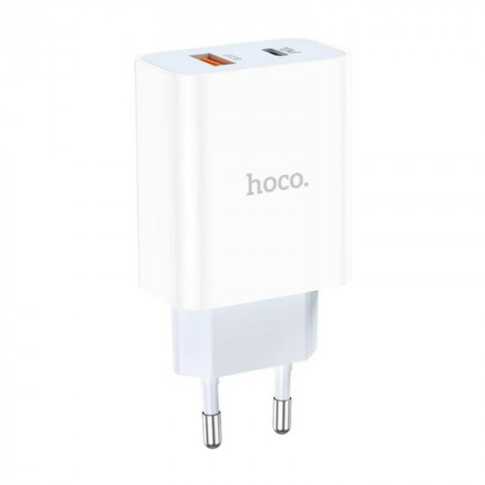 Зарядное устройство HOCO C97A 1USB+USB Type-C 3.0A Белый + USB-C кабель 1м