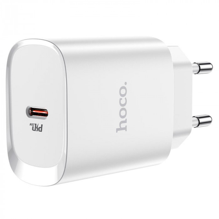 Зарядное устройство HOCO N14 1xUSB-C, 3А, PD20W + USB-C кабель Lightning 8-pin, 1м (белый)