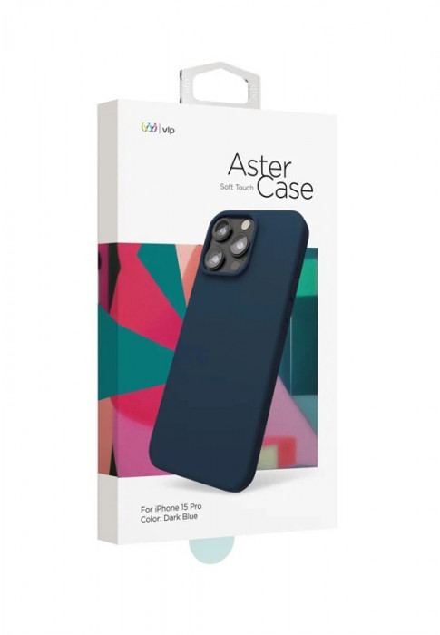 Чехол защитный "vlp" Aster Case для iPhone 15 Pro темно-синий