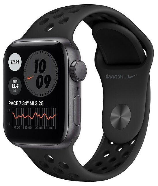 Умные часы Apple Watch SE GPS 40mm Aluminum Case with Nike Sport Band Серый космос/антрацитовый/черный