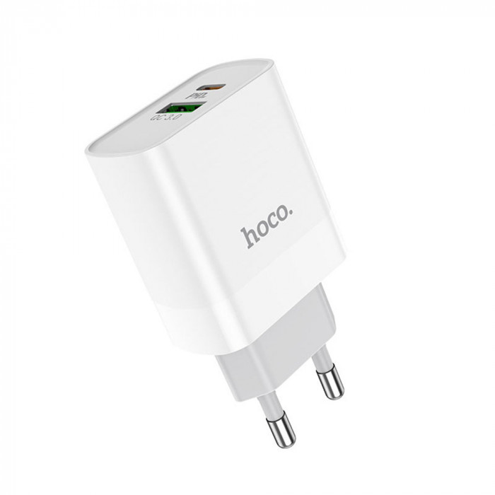 Зарядное устройство HOCO C80A 1USB+USB Type-C 3.1A Белый