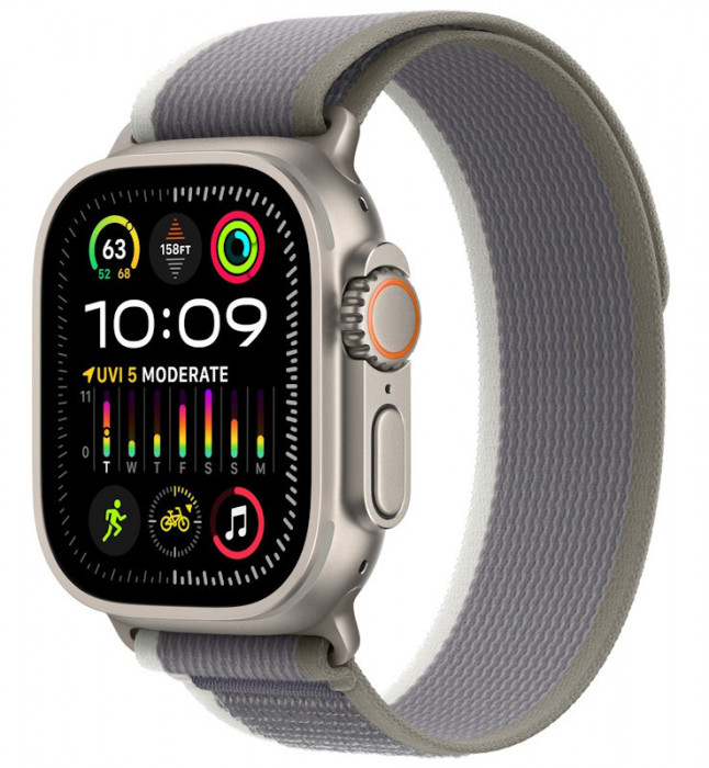 Умные часы Apple Watch Ultra 2 49mm GPS + Cellular Titanium Case with Green/Gray Trail Loop