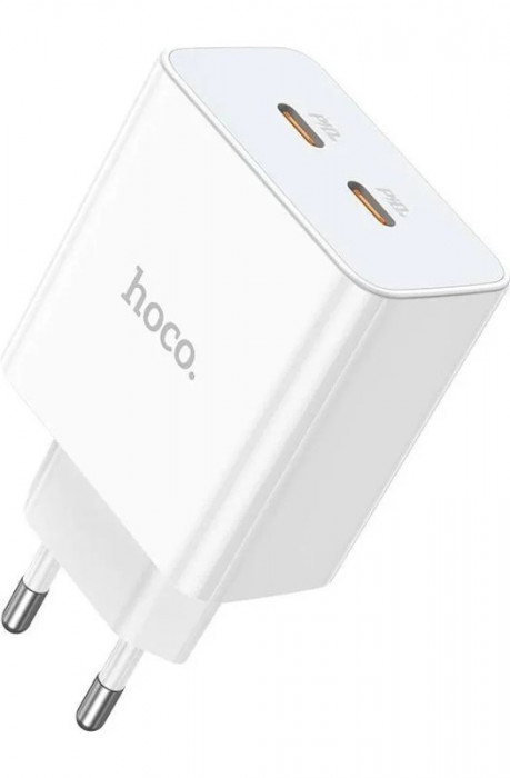 Сетевое зарядное устройство HOCO C108A 2xType-C PD35W Белый