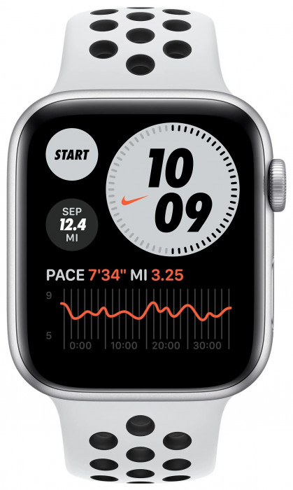 Умные часы Apple Watch SE GPS 40mm Aluminum Case with Nike Sport Band Серебристый/чистая платина/черный