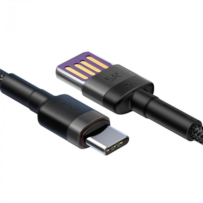 Кабель Baseus Cafule HW Quick Charging USB for Type-C 40W Черный (CATKLF-PG1)