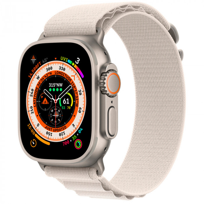 Умные часы Apple Watch Ultra 49mm GPS + Cellular Titanium Case with Starlight Alpine Loop
