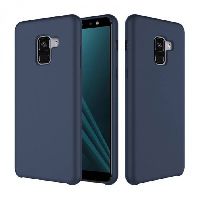 Чехол-накладка Silicone Cover для Samsung Galaxy A8 Plus 2018 Темно-синий