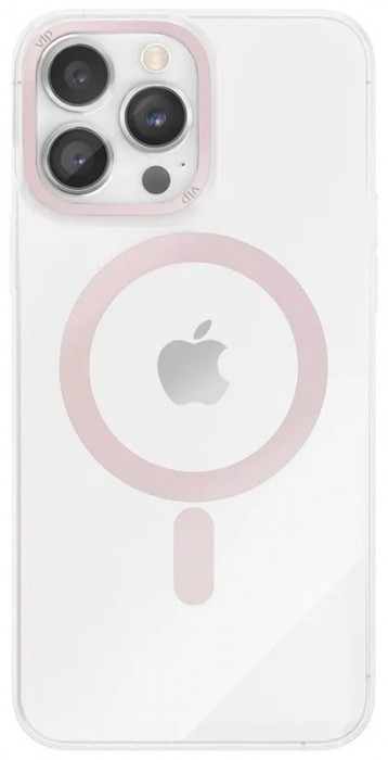 Чехол защитный VLP Line case с MagSafe для iPhone 14 Pro розовый