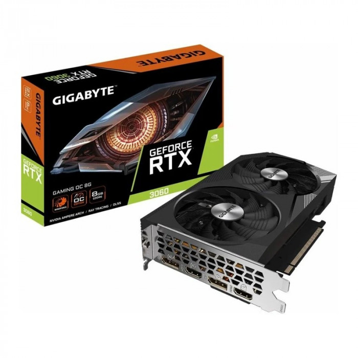 Видеокарта GIGABYTE NVIDIA GeForce RTX 3060 GAMING OC 8G (GV-N3060GAMING OC-8GD)