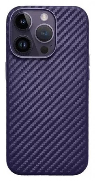 Чехол K-DOO NOBLE MagSafe Carbon Плетеный для iPhone 14 Pro Фиолетовый