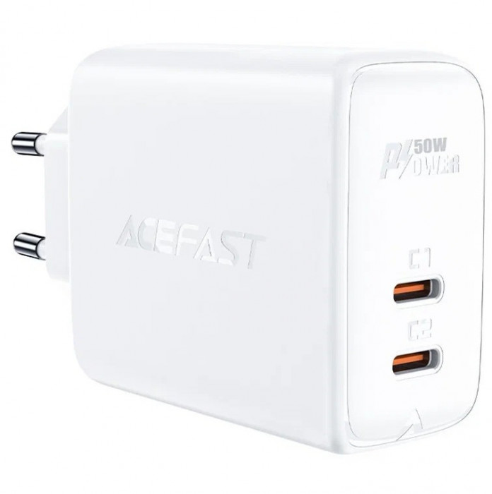 Зарядное устройство ACEFAST A29 GaN 2 USB-C 45W Белый