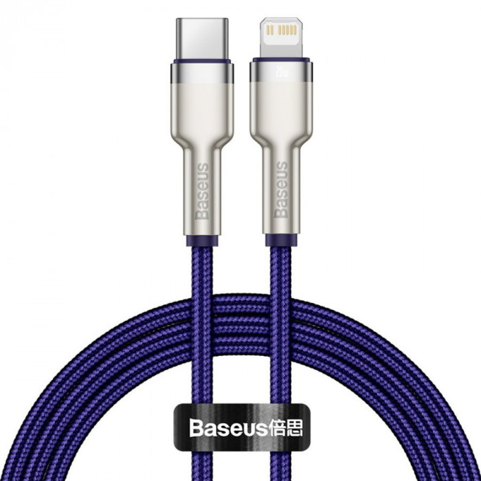 Кабель Baseus Cafule Series Metal Data Cable Type-C to Lightning PD 20W 1m Фиолетовый (CALJK-A05)