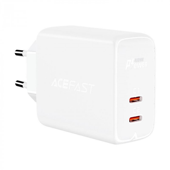 Зарядное устройство ACEFAST A9 40W USB-C+USB-C Белый