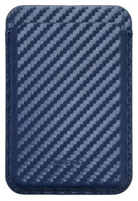 Кардхолдер K-DOO Leather Wallet MagSafe Carbon Синий