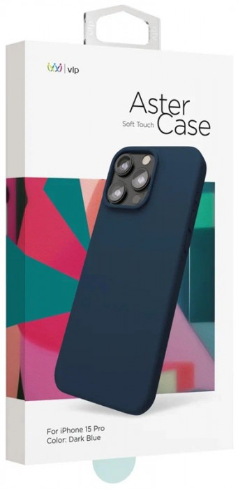 Чехол защитный "vlp" Aster Case с MagSafe для iPhone 15 Pro темно-синий